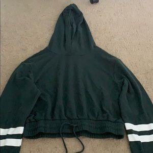 cropped green hoodie